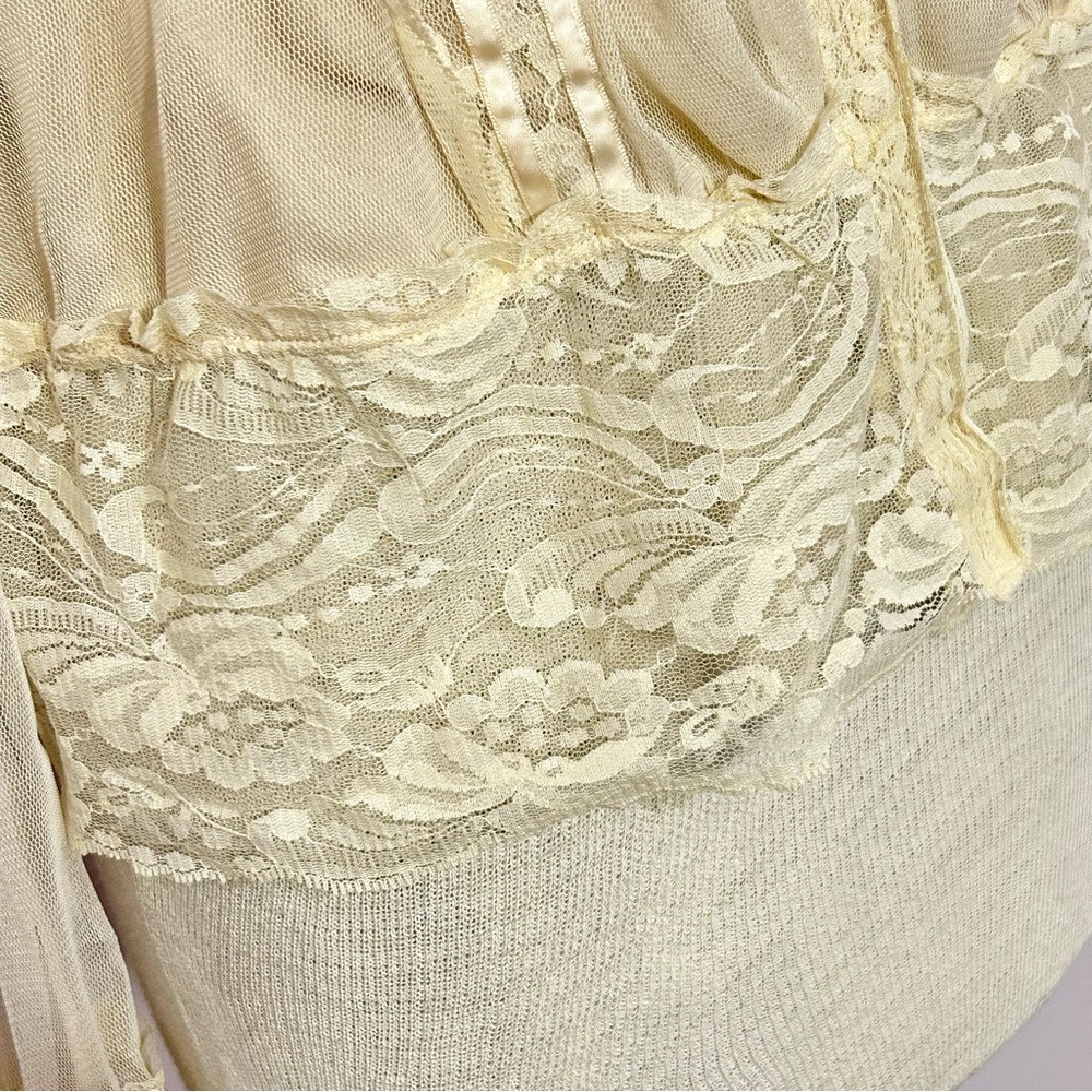 Ivory Edwardian Style Sheer Lace Blouse - Picture 6 of 9
